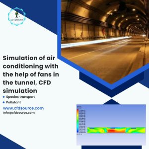 Simulation of air conditioning with the help of fans in the tunnel, CFD simulation